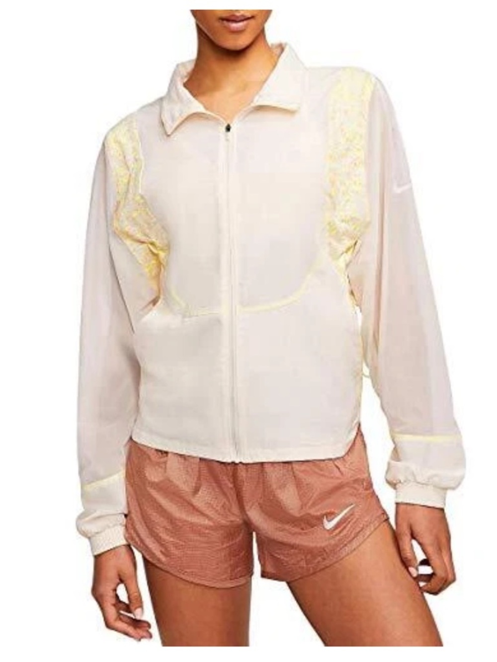 Nike Women's Icon Clash Running Jacket Beige Sz Large CJ2433-110
